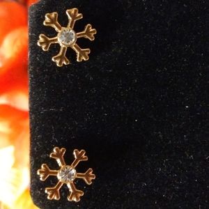 Golden snowflakes earrings